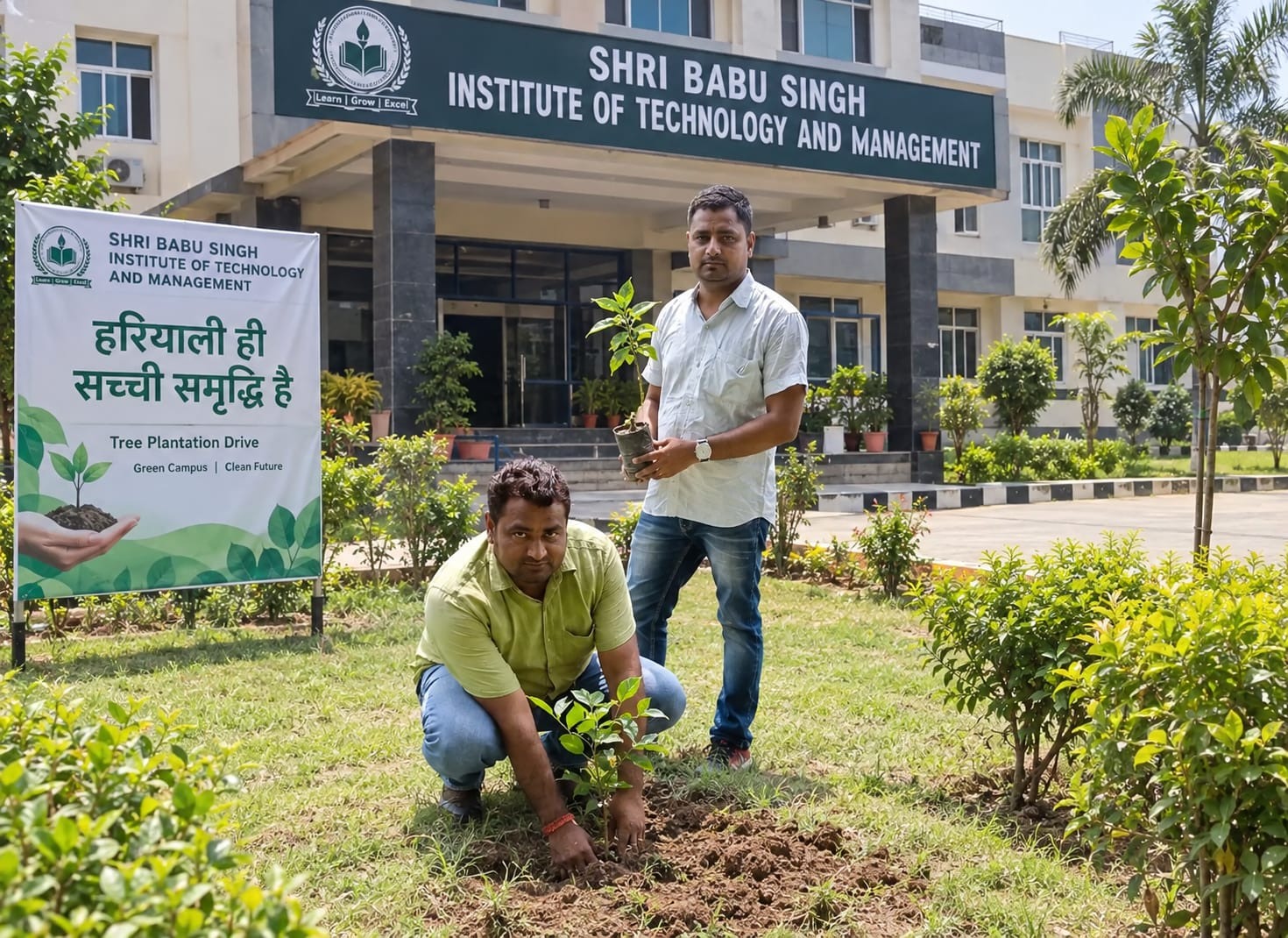 Tree plantation activity on campus